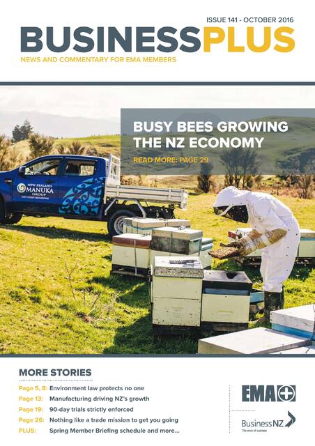 Business Plus: Oct 2016 - Busy Bees Growing the NZ Economy