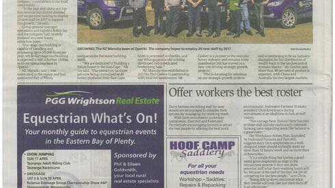 Whakatane News: 31 March 2016 - Manuka honey invests in the Bay